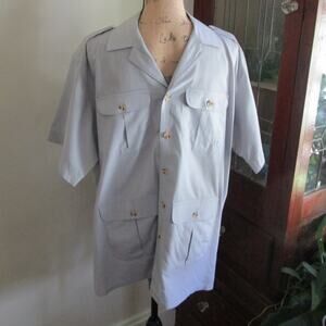 90s Vintage French Connection Men Button Down Shirt L Short Sleeves 4 Pockets
